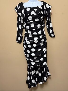 DOLCE & GABBANA POLKA DOT DRESS SIZE US SMALL/IT 40 PRE-OWNED